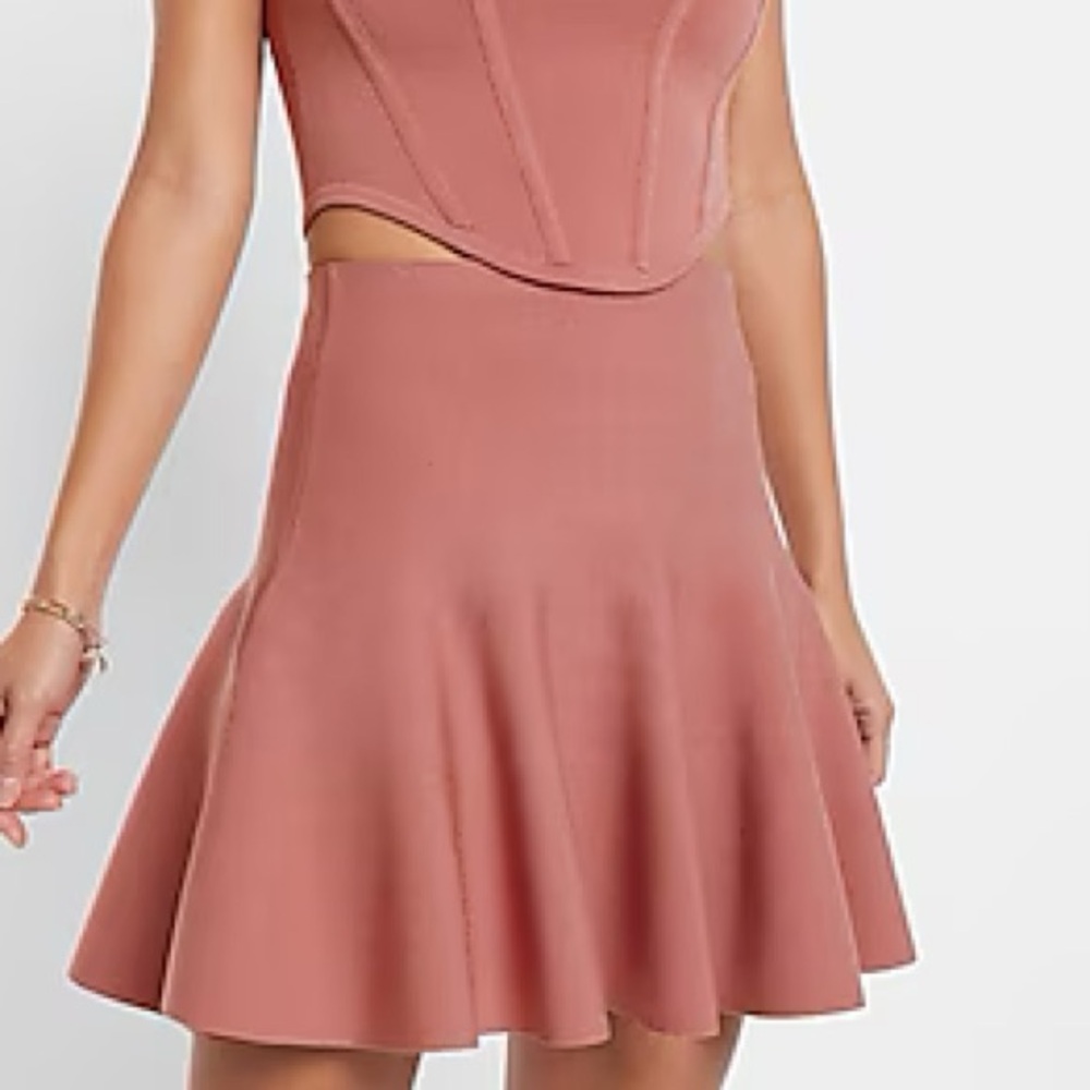 Express Super High Waisted Ruffle Mini Sweater Skirt, size XL